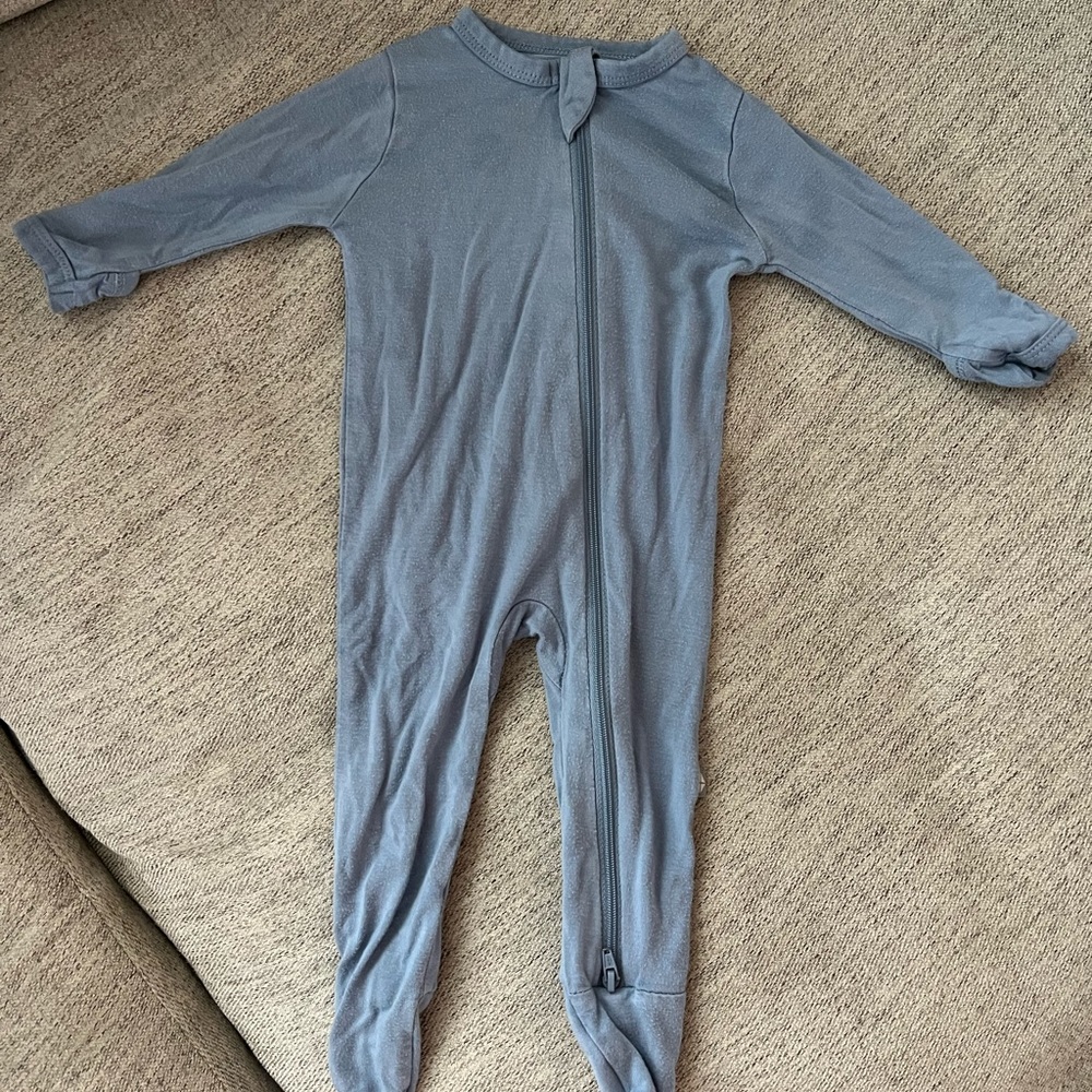 COPY - Kyte bamboo footie 0-3 months - blue